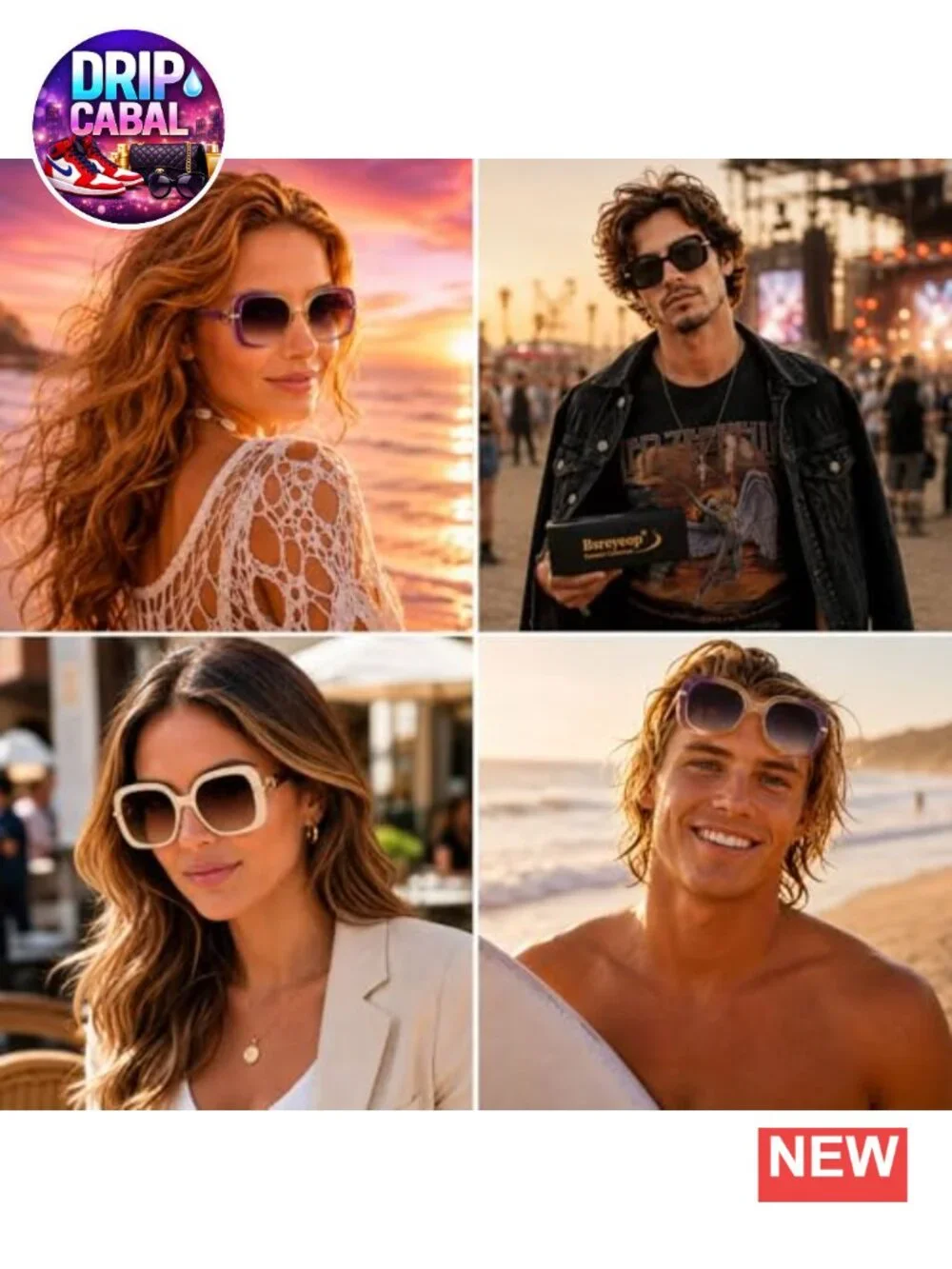 Oversized Square Sunglasses UV400 Thick Frame Unisex